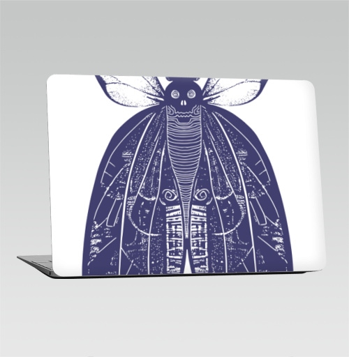 Наклейка на Ноутбук Macbook 2015-2017 – Macbook 12 Retina Мотыль,  купить в Москве – интернет-магазин Allskins, бабочки, череп