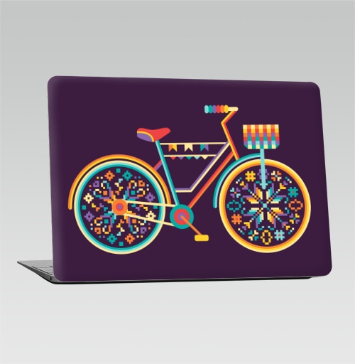 Наклейка на Ноутбук Macbook 2015-2017 – Macbook 12 Retina Hippie Bike,  купить в Москве – интернет-магазин Allskins, велосипед, хиппи, женские