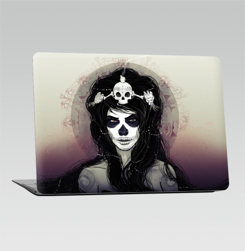 Наклейка на Ноутбук Macbook 2015-2017 – Macbook 12 Retina Santa Muerte,  купить в Москве – интернет-магазин Allskins, муерте