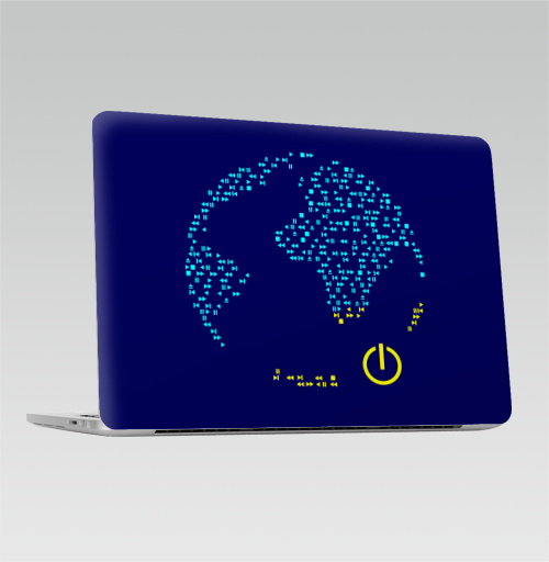 Наклейка на Ноутбук Macbook Pro 2016-2018 – Macbook Pro Touch Bar Get connected,  купить в Москве – интернет-магазин Allskins, космос, земля, перемотка, выкл, пауза