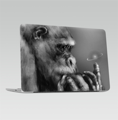 Наклейка на Ноутбук Macbook Pro 2016-2018 – Macbook Pro Touch Bar Горилла,  купить в Москве – интернет-магазин Allskins, обезьяна, животные, космос