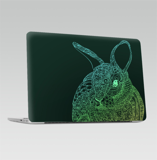 Наклейка на Ноутбук Macbook Pro 2016-2018 – Macbook Pro Touch Bar • Кролик •,  купить в Москве – интернет-магазин Allskins, заяц, животные, зверушки, любовь, графика, цвет, узор, паттерн