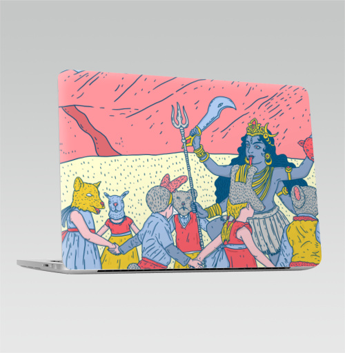 Наклейка на Ноутбук Macbook Pro 2016-2018 – Macbook Pro Touch Bar Розовые холмы,  купить в Москве – интернет-магазин Allskins, Кали, танцы, постер, розовый, пейзаж