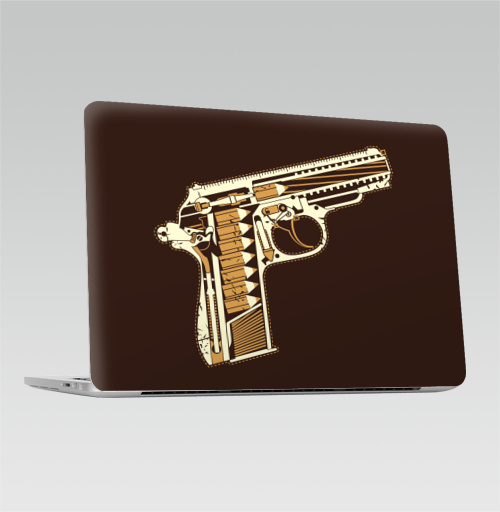 Наклейка на Ноутбук Macbook Pro 2016-2018 – Macbook Pro Touch Bar Gun,  купить в Москве – интернет-магазин Allskins, мужик, военные, оружие, карандаш, 300 Лучших работ