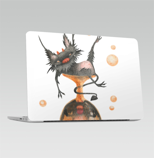 Наклейка на Ноутбук Macbook Pro 2016-2018 – Macbook Pro Touch Bar Еще за этот столик,  купить в Москве – интернет-магазин Allskins, дьявол, тыква, хэллоуин, акварель, персонажи, смешной