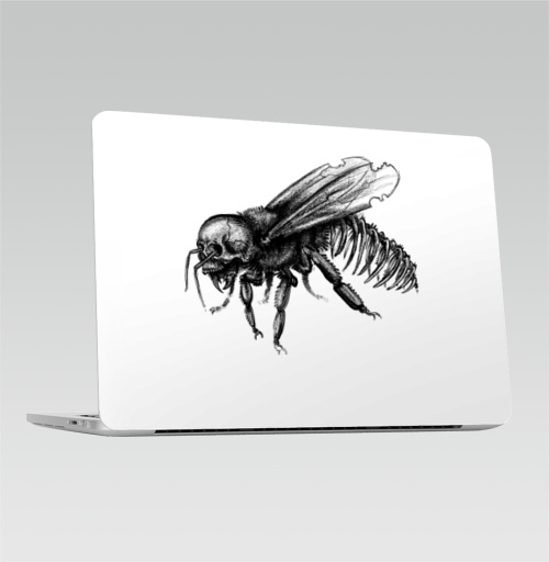 Наклейка на Ноутбук Macbook Pro 2016-2018 – Macbook Pro Touch Bar Пчела,  купить в Москве – интернет-магазин Allskins, пчелы, смерть, графика