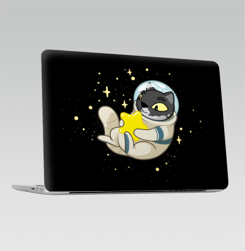 Наклейка на Ноутбук Macbook Pro 2016-2018 – Macbook Pro Touch Bar Ты моя звезда,  купить в Москве – интернет-магазин Allskins, звезда, кошка, космос, космокот, астронавт, персонажи, иллюстраторы