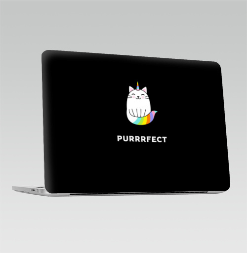 Наклейка на Ноутбук Macbook Pro 2016-2018 – Macbook Pro Touch Bar Идеально,  купить в Москве – интернет-магазин Allskins, поп-арт, котята, единорог, кошка, радуга, улыбка, идеальные