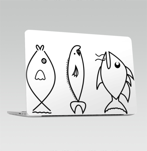 Наклейка на Ноутбук Macbook Pro 2016-2018 – Macbook Pro Touch Bar Показываю рыбов,  купить в Москве – интернет-магазин Allskins, сарказм, рыба, мем, прикол, забавное, юмор, рыбалка, морская