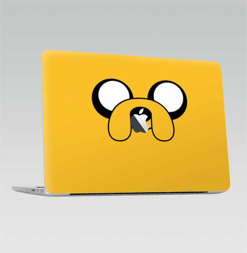 Наклейка на Ноутбук Macbook Pro 2016-2018 – Macbook Pro Touch Bar (с яблоком ) Время приключений Джэйк Jake Adventure Time,  купить в Москве – интернет-магазин Allskins, персонажи, мультфильмы, время приключений