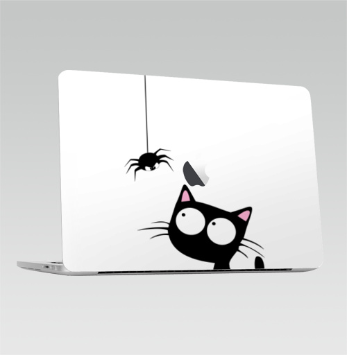 Наклейка на Ноутбук Macbook Pro 2016-2018 – Macbook Pro Touch Bar (с яблоком ) Boo,  купить в Москве – интернет-магазин Allskins, кошка, паук, паучок, детские, 300 Лучших работ