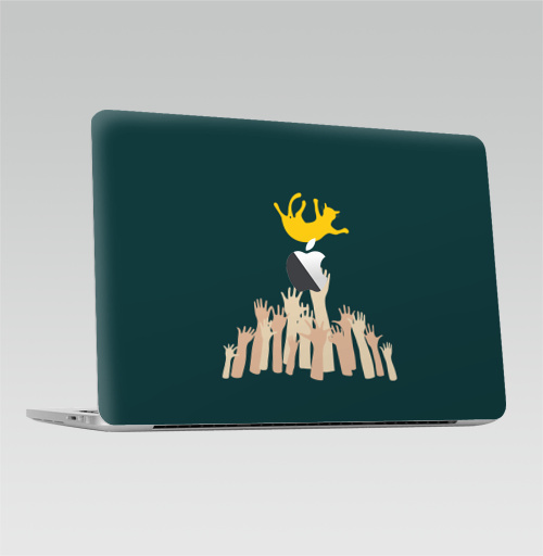 Наклейка на Ноутбук Macbook Pro 2016-2018 – Macbook Pro Touch Bar (с яблоком ) Kisymissy,  купить в Москве – интернет-магазин Allskins, руки, кошка