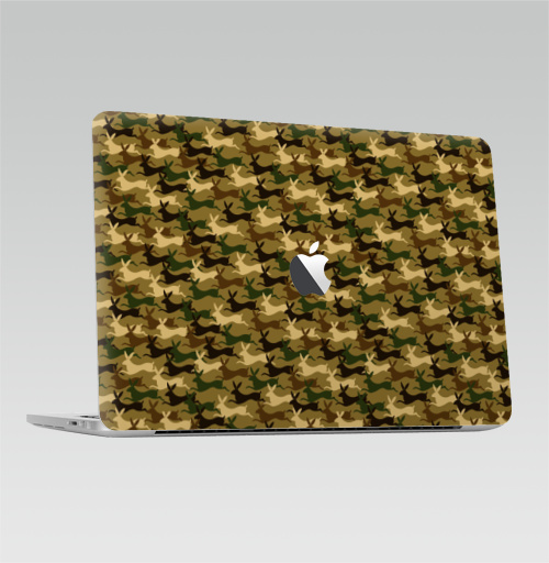 Наклейка на Ноутбук Macbook Pro 2016-2018 – Macbook Pro Touch Bar (с яблоком ) Кролифляж,  купить в Москве – интернет-магазин Allskins, камуфлированный, забавный, заяц, кролики, мило, военные, камуфляж