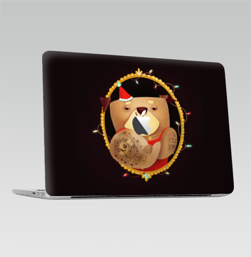 Наклейка на Ноутбук Macbook Pro 2016-2018 – Macbook Pro Touch Bar (с яблоком ) Гуд Бой,  купить в Москве – интернет-магазин Allskins, собаки, новый год, Огоньки, круто, татуировки