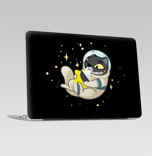 Наклейка на Ноутбук Macbook Pro 2016-2018 – Macbook Pro Touch Bar (с яблоком ) Ты моя звезда,  купить в Москве – интернет-магазин Allskins, звезда, кошка, космос, космокот, астронавт, персонажи, иллюстраторы