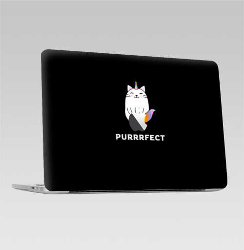 Наклейка на Ноутбук Macbook Pro 2016-2018 – Macbook Pro Touch Bar (с яблоком ) Идеально,  купить в Москве – интернет-магазин Allskins, поп-арт, котята, единорог, кошка, радуга, улыбка, идеальные