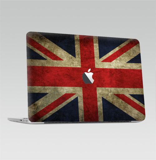 Наклейка на Ноутбук Macbook Pro 2016-2018 – Macbook Pro Touch Bar (с яблоком ) Наклейки Британский флаг,  купить в Москве – интернет-магазин Allskins, флаг, Англия, 300 Лучших работ