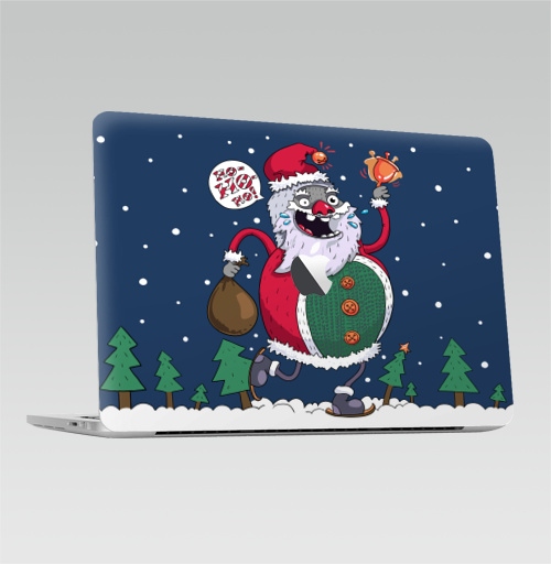 Наклейка на Ноутбук Macbook Pro 2016-2018 – Macbook Pro Touch Bar (с яблоком ) Bigfoot,  купить в Москве – интернет-магазин Allskins, пикник, новый год, зима, дудлы
