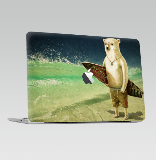 Наклейка на Ноутбук Macbook Pro 2016-2018 – Macbook Pro Touch Bar (с яблоком ) Алоха,  купить в Москве – интернет-магазин Allskins, серфинг, медведь, лето, 300 Лучших работ