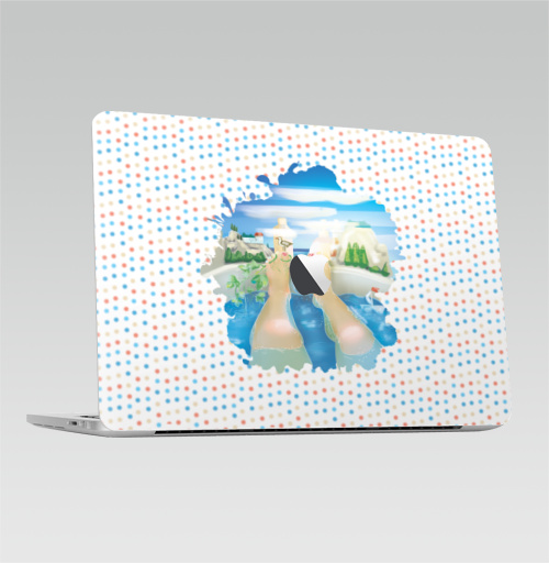 Наклейка на Ноутбук Macbook Pro 2016-2018 – Macbook Pro Touch Bar (с яблоком ) Лето всегда с тобой,  купить в Москве – интернет-магазин Allskins, лето, уют, мило, дом