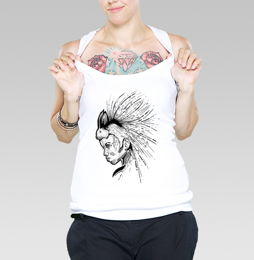 Фотография футболки Женщина с дикообразом на голове