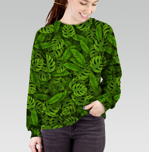 Фотография футболки Зеленые тропические листья