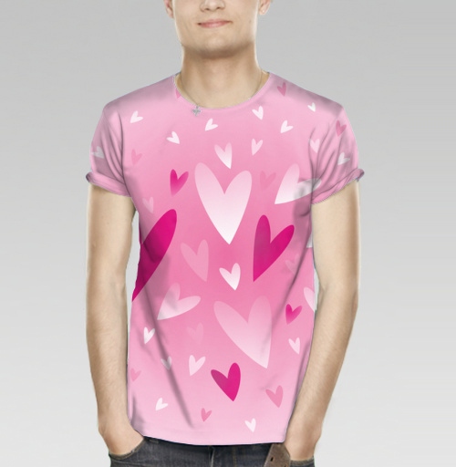 Фотография футболки Много розовых сердец