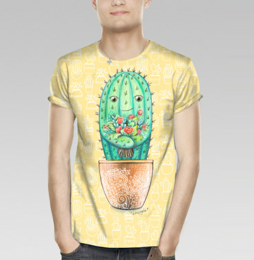 Фотография футболки Кактус с цветами