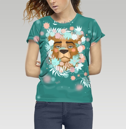 Фотография футболки Медведь цветочный