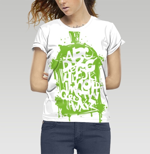 Фотография футболки Западный алфавит в стиле граффити