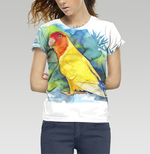 Фотография футболки Розовощекий попугайчик