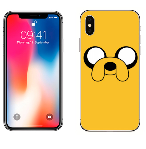 Наклейка на Телефон Apple iPhone X Время приключений Джэйк Jake Adventure Time,  купить в Москве – интернет-магазин Allskins, персонажи, мультфильмы, время приключений
