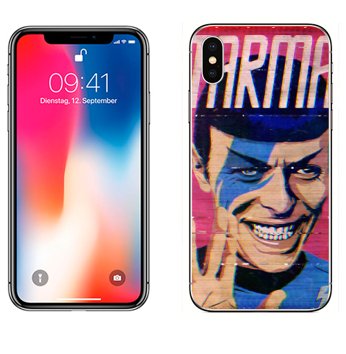 Наклейка на Телефон Apple iPhone X David Bowie Starman,  купить в Москве – интернет-магазин Allskins, музыка, группа