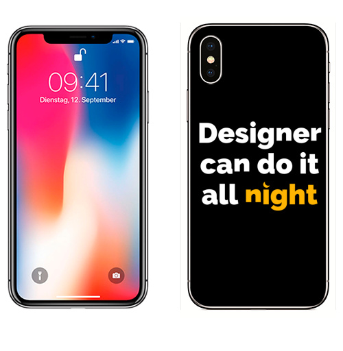 Наклейка на Телефон Apple iPhone X Дизайнер может,  купить в Москве – интернет-магазин Allskins, надписи на английском, надписи, дизайнер, надписи_продажи