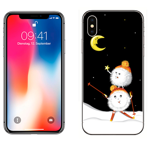 Наклейка на Телефон Apple iPhone X Нет ничего невозможного,  купить в Москве – интернет-магазин Allskins, звезда, небо, новый год, зима, мило, персонажи, снег, снежки
