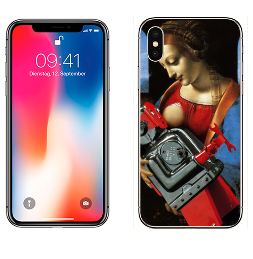 Наклейка на Телефон Apple iPhone X СЕВЕР ЛЕОНАРДО,  купить в Москве – интернет-магазин Allskins, дадаизм, супрематизм, кубизм, авангард, сюрреализм, классика, юмор