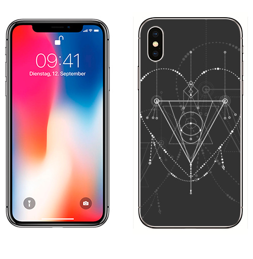 Наклейка на Телефон Apple iPhone X Сакральная любовь,  купить в Москве – интернет-магазин Allskins, сакральное, геометрия, космос, геометрический