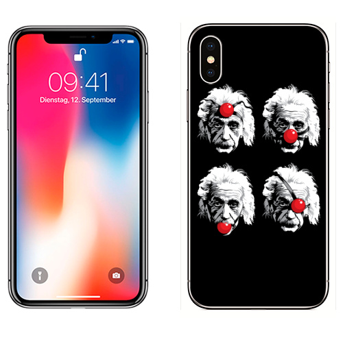 Наклейка на Телефон Apple iPhone X Einstein Эйнштейн,  купить в Москве – интернет-магазин Allskins, остроумно, физика, эйнштейн, мужские, военные, садомазо, 300 Лучших работ