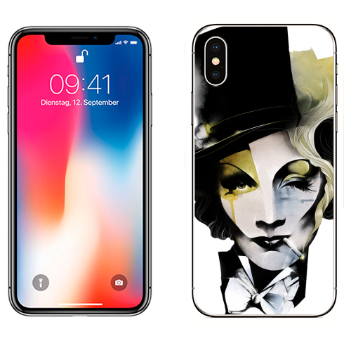 Наклейка на Телефон Apple iPhone X Dietrich,  купить в Москве – интернет-магазин Allskins, лицо, девушка, кино, 300 Лучших работ
