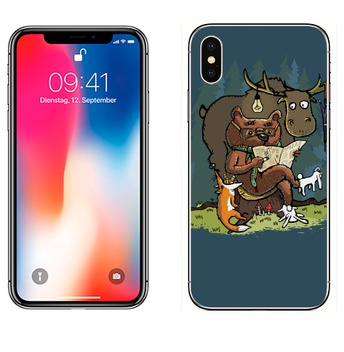Наклейка на Телефон Apple iPhone X Михалыч вернулся!,  купить в Москве – интернет-магазин Allskins, милые животные, медведь, лес, животные, прикол