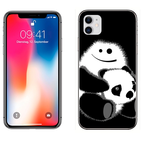 Наклейка на Телефон Apple iPhone 11 Привет!,  купить в Москве – интернет-магазин Allskins, панда, безбашенная, белый, черный, 300 Лучших работ