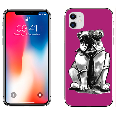 Наклейка на Телефон Apple iPhone 11 Гроза района,  купить в Москве – интернет-магазин Allskins, собаки, персонажи, графика, розовый, прикол, круто