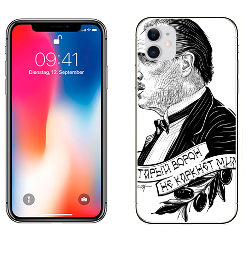 Наклейка на Телефон Apple iPhone 11 Старый ворон не каркнет мимо,  купить в Москве – интернет-магазин Allskins, мотивация, мафия