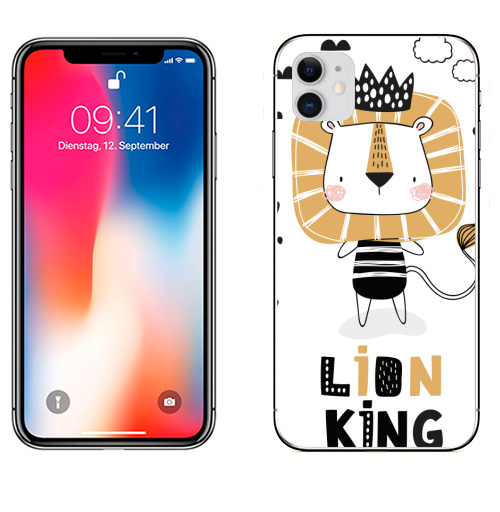 Наклейка на Телефон Apple iPhone 11 Король Лев - Принтериум,  купить в Москве – интернет-магазин Allskins, лев, король, мультфильмы, детские, мило, корона, джунглей, safari, lion