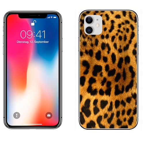 Наклейка на Телефон Apple iPhone 11 Леопардовое манто,  купить в Москве – интернет-магазин Allskins, леопард, текстура, паттерн, 300 Лучших работ