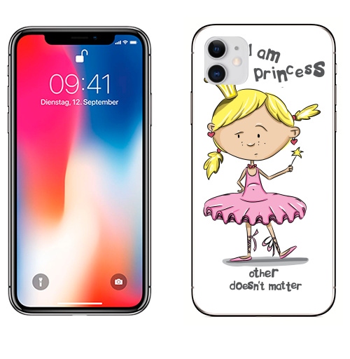 Наклейка на Телефон Apple iPhone 11 I'm princess,  купить в Москве – интернет-магазин Allskins, продажи_надписи, 300 Лучших работ, надписи на английском, 8 марта, волнует, детские, принцесса, надписи