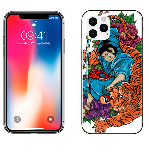 Наклейка на Телефон Apple iPhone 11 PRO Меч самурая,  купить в Москве – интернет-магазин Allskins, классика, Япония, самурай, тигры, ориентал, Китай, цветы, японская