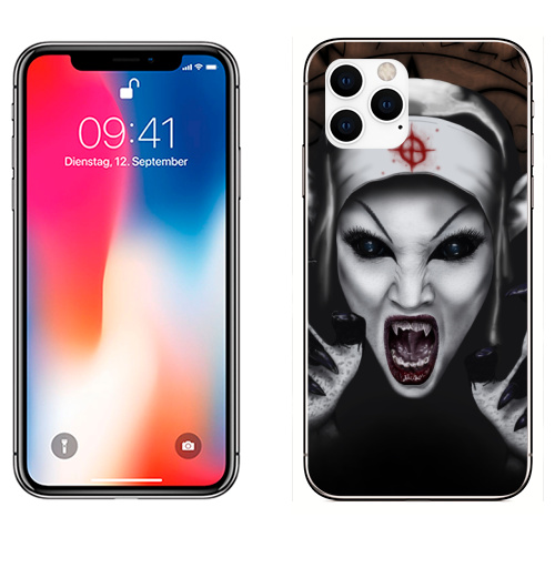 Наклейка на Телефон Apple iPhone 11 PRO Пора обняться,  купить в Москве – интернет-магазин Allskins, мистика, для влюбленных, вампиры, дьявол, хоррор, хэллоуин, магия, укус, вурдалак, девушка