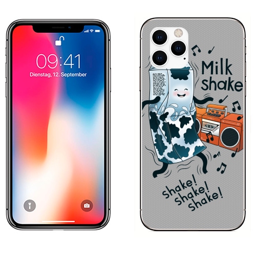 Наклейка на Телефон Apple iPhone 11 PRO MilkShake!,  купить в Москве – интернет-магазин Allskins, музыка, еда, ноты, танцы, коктейль, молочный