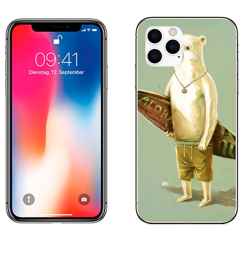 Наклейка на Телефон Apple iPhone 11 PRO Алоха,  купить в Москве – интернет-магазин Allskins, серфинг, медведь, лето, 300 Лучших работ